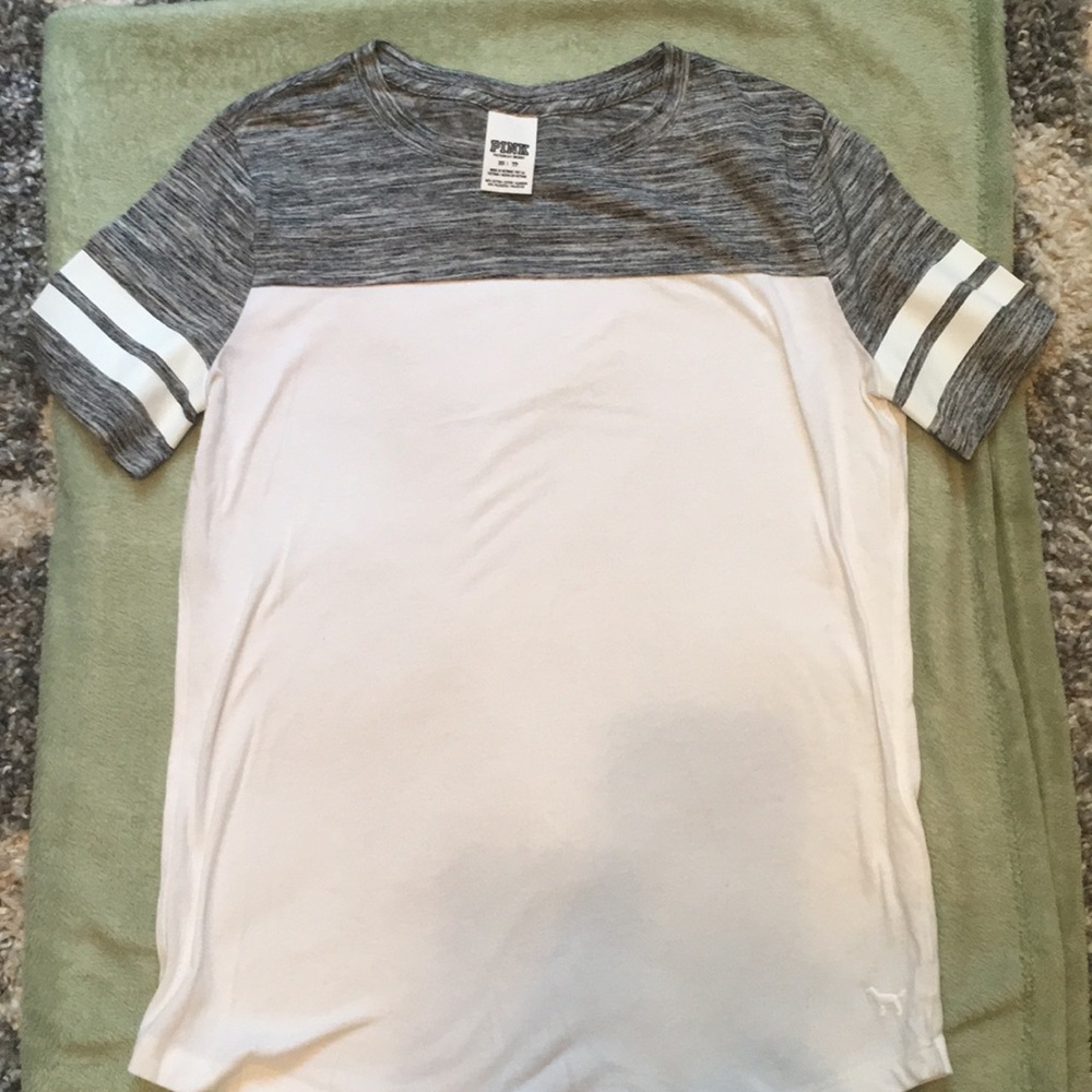 PINK gray white top